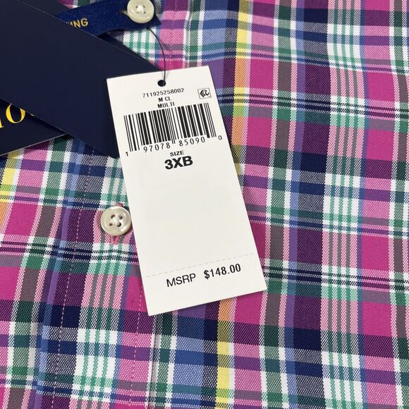 Polo Ralph Lauren Button Down Shirt Mens 3XB Performance Plaid Wicking Cooling - Picture 7 of 15